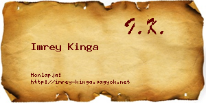Imrey Kinga névjegykártya